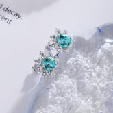 Etoilelier Lab a créé des boucles d'oreilles en argent sterling 925 Paraiba, soleil en aluminium Yttrium bleu